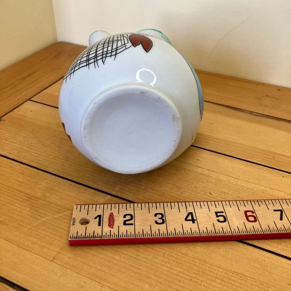 Fish Market Woman Italian Style Ceramic Water Pitcher 1 litre Vintage Spongeware - Picture 7 of 7